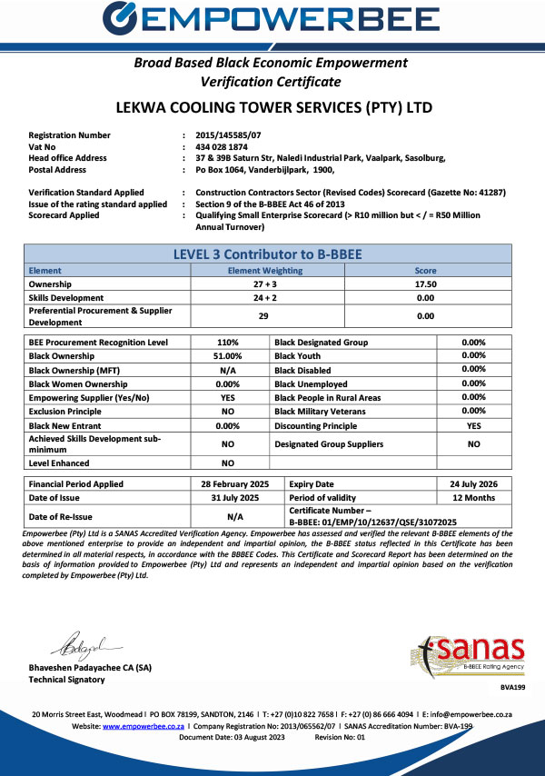Certificate---Lekwa-Cooling-Tower-Services-(Pty)-Ltd